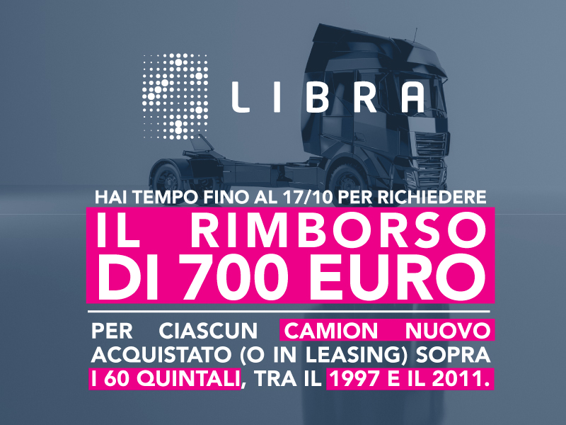 Rimborso per ogni camion oltre 60 quintali acquistato tra il 1997 e il 2012  Rimborso per ogni camion oltre 60 quintali acquistato tra il 1997 e il 2012